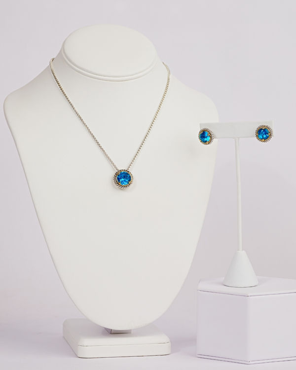 savvie st302 silver chain with blue studs savvie boutique jewelry lagos ikoyi
