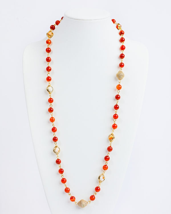 ps 338 savvie burnt orange precious stones necklace savvie boutique custom made jewelry lagos