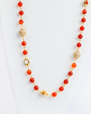 ps 338 savvie burnt orange precious stones necklace savvie boutique custom made jewelry lagos square