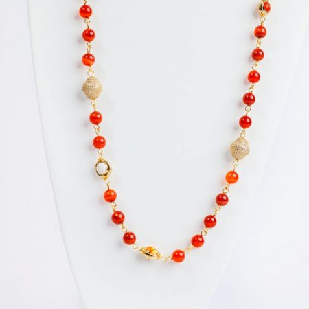 ps 338 savvie burnt orange precious stones necklace savvie boutique custom made jewelry lagos square