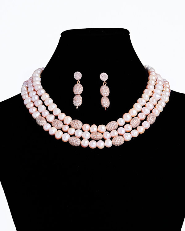 savvie ps200 three layer pearls set savvie boutique jewelry lagos ikoyi nigeria