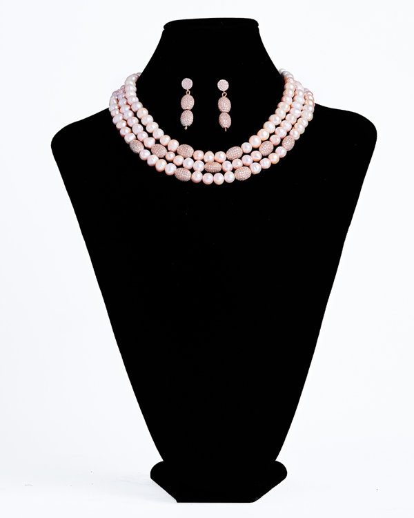 savvie ps200 three layer pearls set savvie boutique jewelry lagos ikoyi