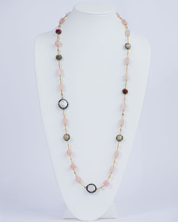 savvie ps216 gold chain with pink balls savvie boutique jewelry lagos