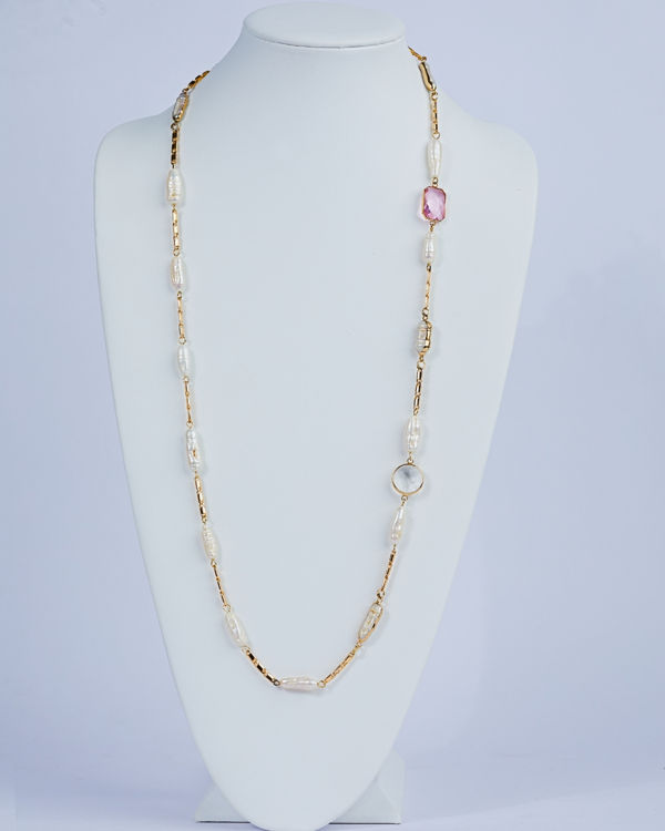 savvie ps251 gold chain with white-crested balls savvie boutique jewelry lagos