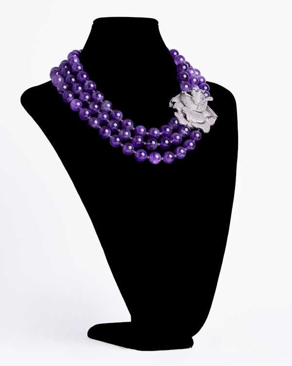 savvie ps267 three layer purple necklace savvie boutique jewelry lagos ikoyi nigeria