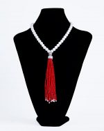 savvie ps304 one strand white pearl with red savvie boutique jewelry lagos ikoyi nigeria