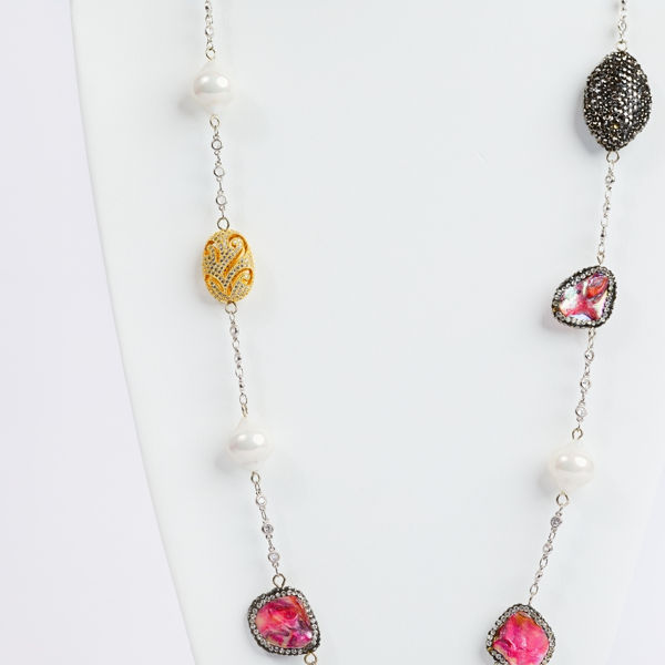 savvie silver chain neckpiece with black diamond savvie boutique custom made jewelry lagos square