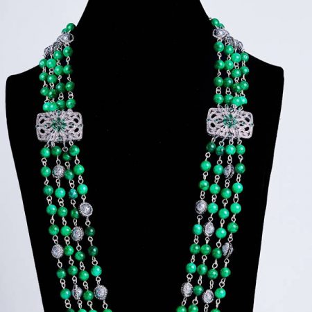 savvie ps391 silver neckpiece with green beads savvie boutique jewelry lagos ikoyi nigeria
